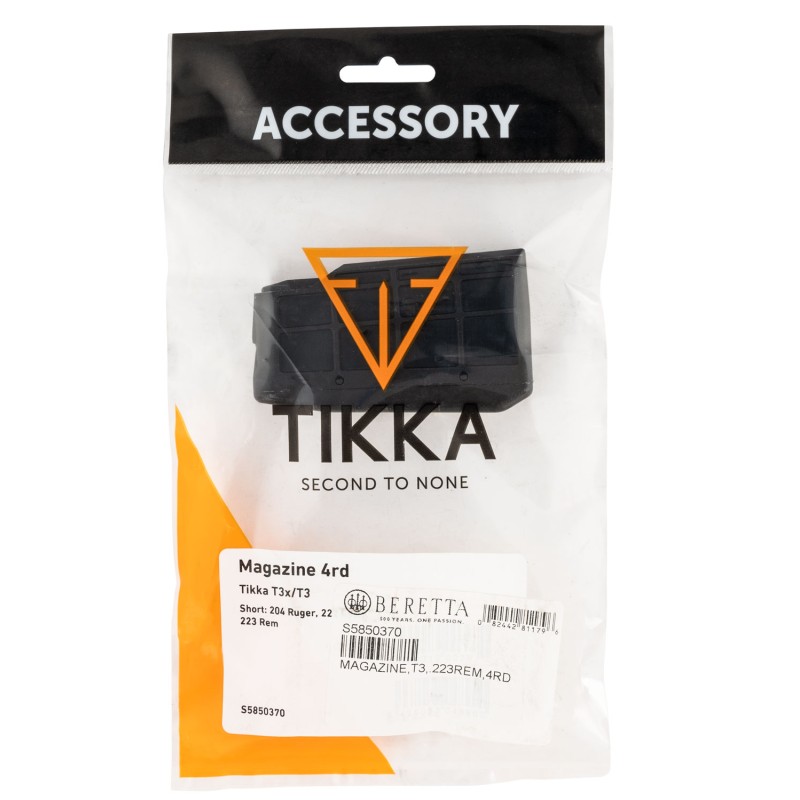 Tikka S5850370 T3  4rd Flush Fit 223 Rem For Tikka T3xT3 Black Polymer