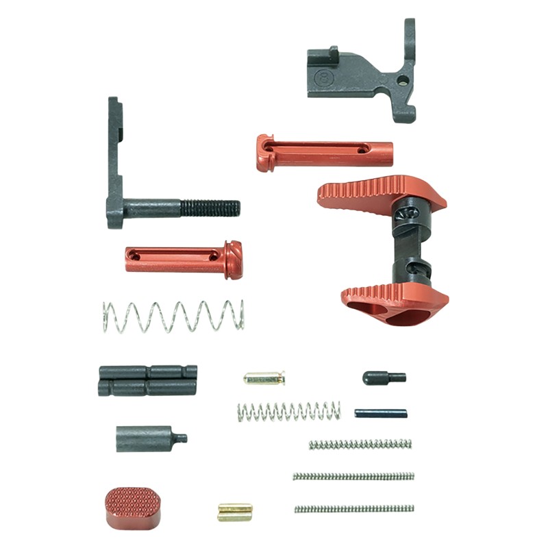 Timber Creek Outdoors ARLPKR Lower Parts Kit  Red Anodized Aluminum for AR15