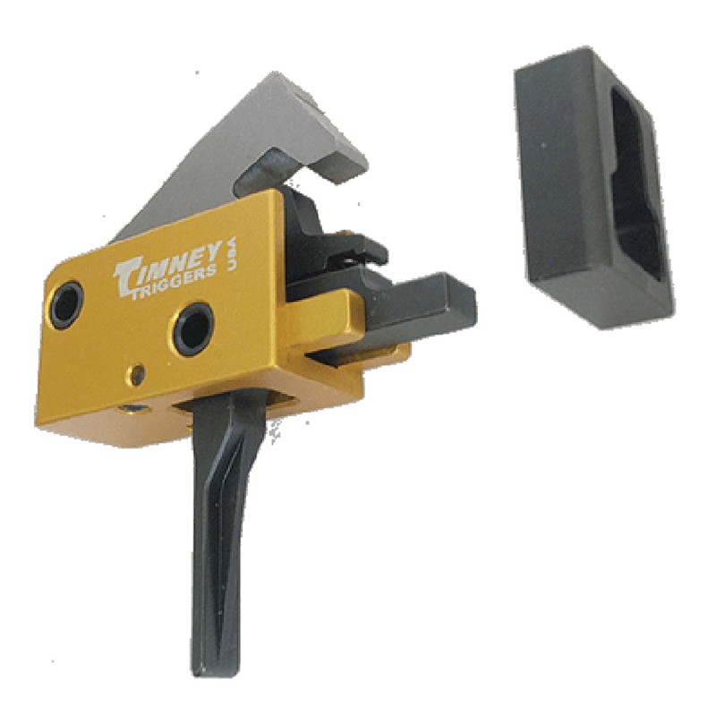 Timney Triggers 681ST PCC Trigger  SingleStage Straight Trigger with 2.503 lbs Draw Weight  BlackGold Finish for ARPlatform