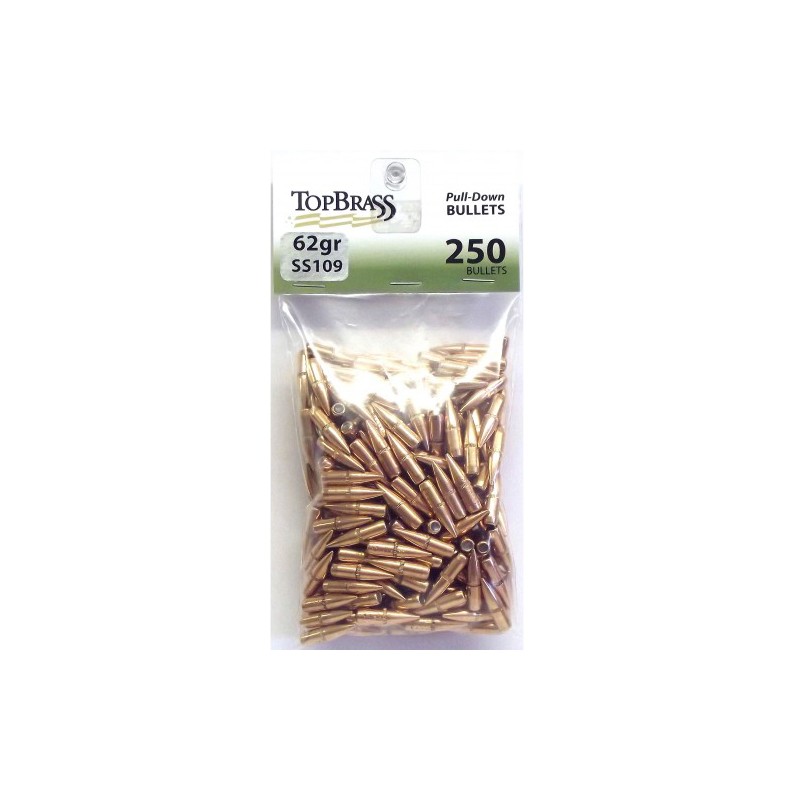 Top Brass JB01200PD250 PullDown  223 Rem 62 gr Full Metal Jacket Boat Tail 250 Per Bag