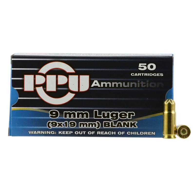 PPU PPB9L Blank Ammo  9mm Luger 50 Per Box 20 Case