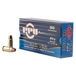 PPU PPH357S Handgun  357 Sig 125 gr Flat Point Jacketed 50 Per Box 20 Case