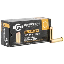 PPU PPD357 Defense  357 Mag 158 gr Jacket Hollow Point 50 Per Box 10 Case