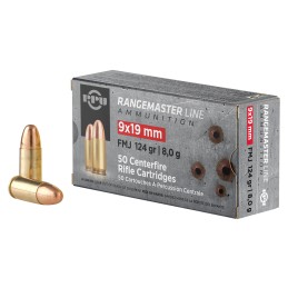 PPU PPRM9 Rangemaster  9mm Luger 124 gr Full Metal Jacket 50 Per Box 20 Case