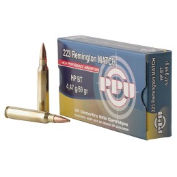 PPU PPM2231 Match  223 Rem 69 gr Hollow Point Boat Tail 20 Per Box 50 Case