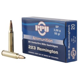 PPU PP223S Standard Rifle  223 Rem 55 gr Soft Point 20 Per Box 50 Case