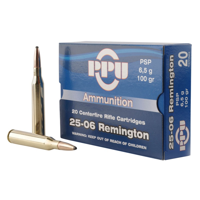 PPU PP2506P Standard Rifle  2506 Rem 100 gr Pointed Soft Point 20 Per Box 10 Case