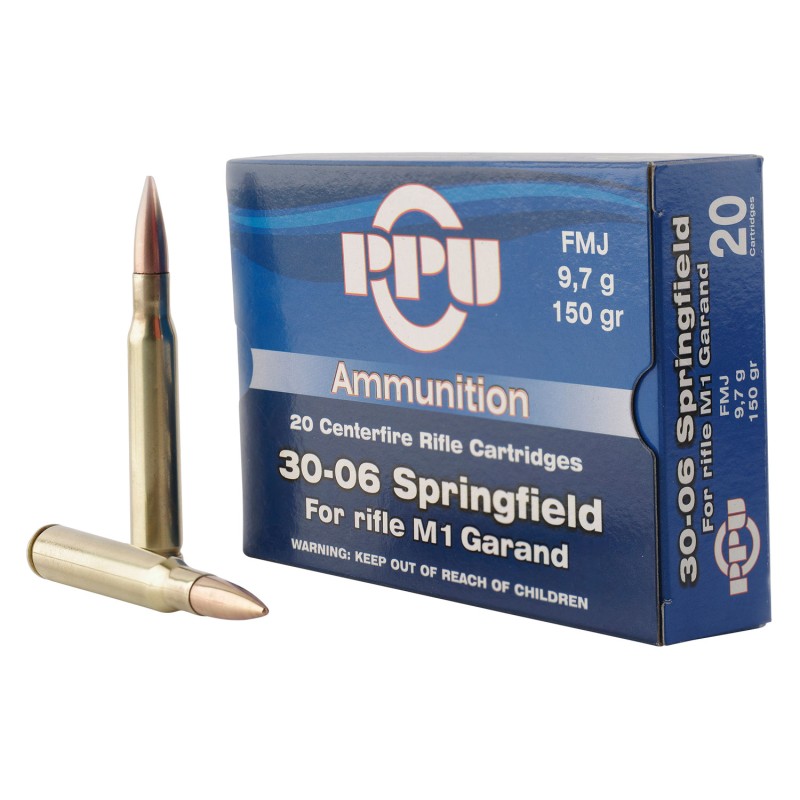 PPU PP3006G Standard Rifle  3006 Springfield 150 gr Full Metal Jacket 20 Per Box 10 Case