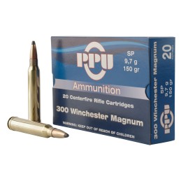 PPU PP3001 Standard Rifle  300 Win Mag 150 gr Soft Point 20 Per Box 10 Case