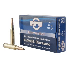 PPU PP6CS Metric Rifle  6.5x52mm Carcano 123 gr Soft Point 20 Per Box 10 Case