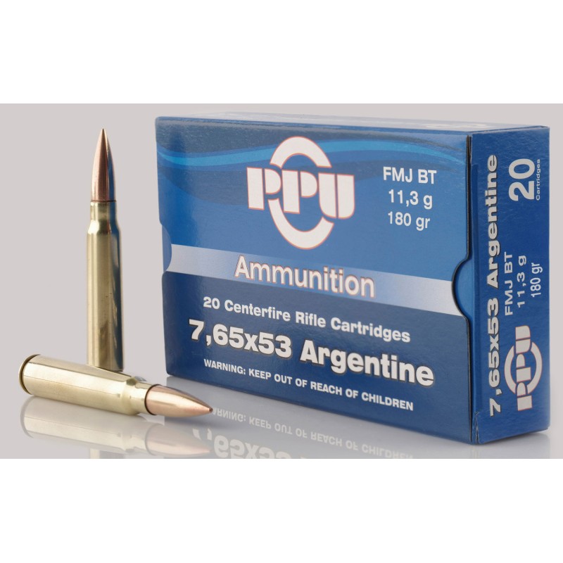 PPU PP7AS Metric Rifle  7.65x53mm Argentine 180 gr Soft Point Boat Tail 20 Per Box 10 Case