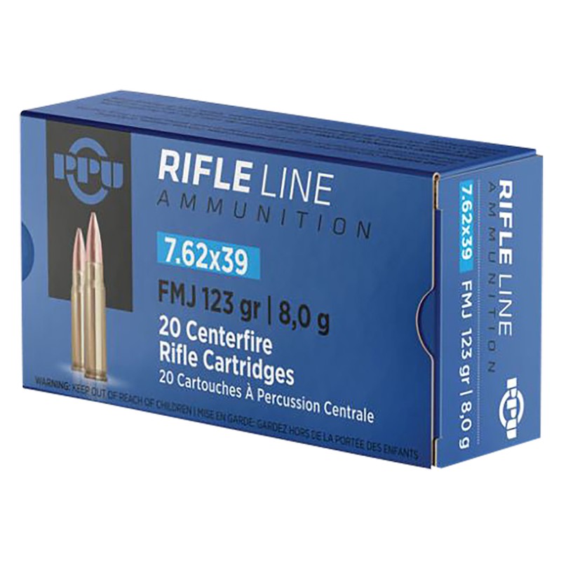 TRZ PP739F Metric Rifle Rifle Line 7.62x39mm 123 gr Full Metal Jacket 20 Per Box 50 Case