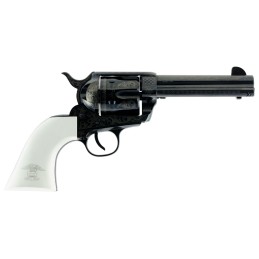 Traditions SAT73122LIB 1873 Liberty 45 Colt LC 6rd 4.75 Blued Engraved Steel White PVC Grip