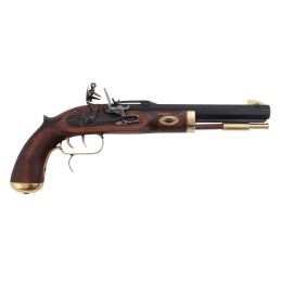 Traditions P1090 Trapper  SAO 50 Cal Flintlock 9.75 1rd Blued Frame  Barrel Hardwood Grip