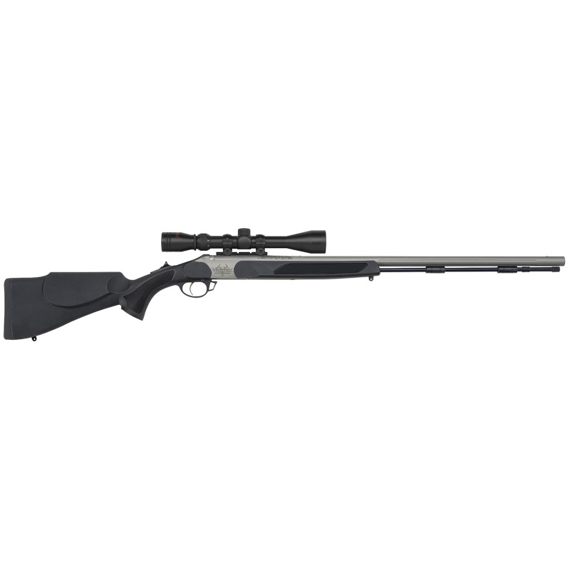 Traditions R556110460 Vortek StrikerFire  50 Cal 209 Primer 28 Stainless Cerakote Black Synthetic Stock 39x40 Scope