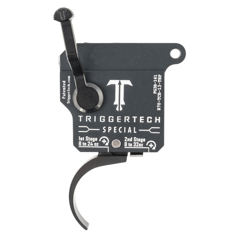 TriggerTech R70TCB13TBP Special  TwoStage Pro Curved Trigger with 13.50 lbs Draw Weight  Matte Gray wBlack Parts Finish for Remi