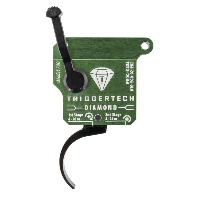 TriggerTech R70TGB02TNP Diamond  TwoStage Pro Curved Trigger with 0.502.80 lbs Draw Weight  Green wBlack Parts Finish for Reming