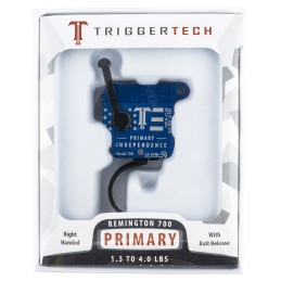 TriggerTech X33SRB14TBC Primary Independence SingleStage Curved Trigger with 1.504 lbs Draw Weight Red  Blue with White Engravin