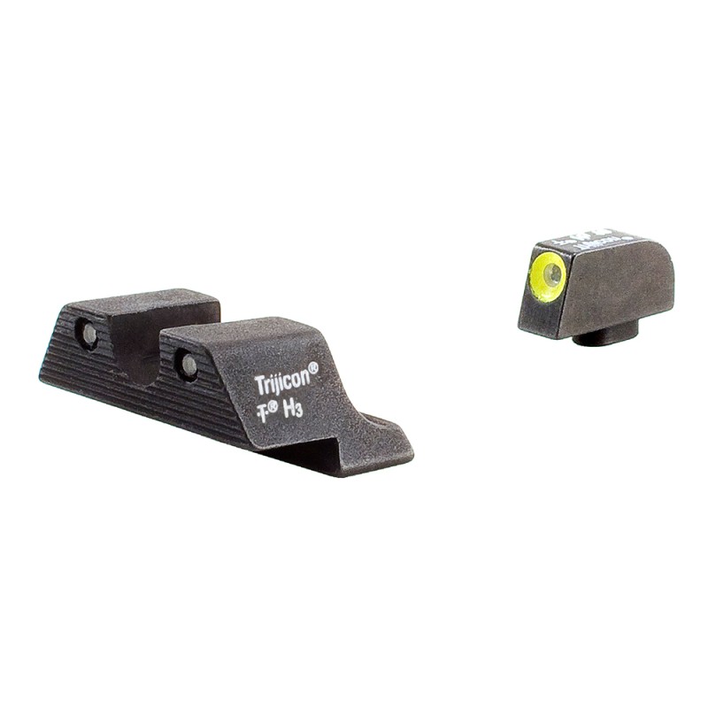 Trijicon 600540 HD Night Sights Glock Standard Frames  Black  Green Tritium Yellow Outline Front Sight Green Tritium Black Outli