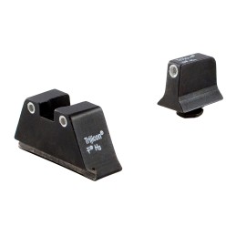 Trijicon 600649 SuppressorOptic Height Night Sight Set White Tritium Front  RearBlack Frame Compatible wGlock 1717L1922232425262