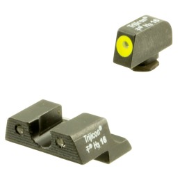 Trijicon 600784 HD Night Sights Glock Small Frames  Black  Green Tritium Yellow Outline Front Sight Green Tritium Black Outline 