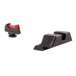 Trijicon 601023 Fiber Sights Glock Standard Frames  Black  Red Fiber Optic Front Sight Front Sight Black Rear Sight