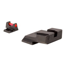 Trijicon 601032 Fiber Sights Smith  Wesson MP MP 2.0  Black  Red Fiber Optic Front Sight Front Sight Black Rear Sight