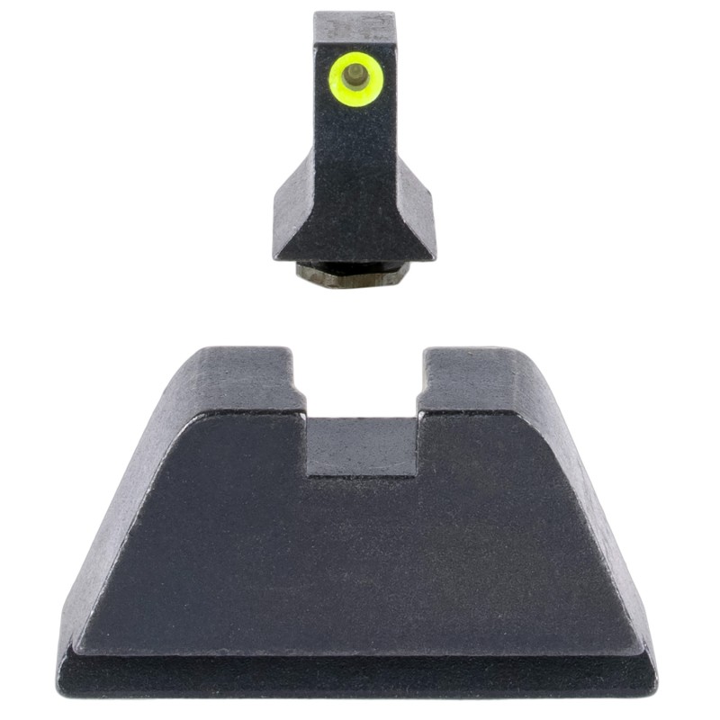 Trijicon GL201C601139 SuppressorOptic Height SightsGlock Standard Frame  Black Green Tritium Yellow Outline Front Sight Black Re