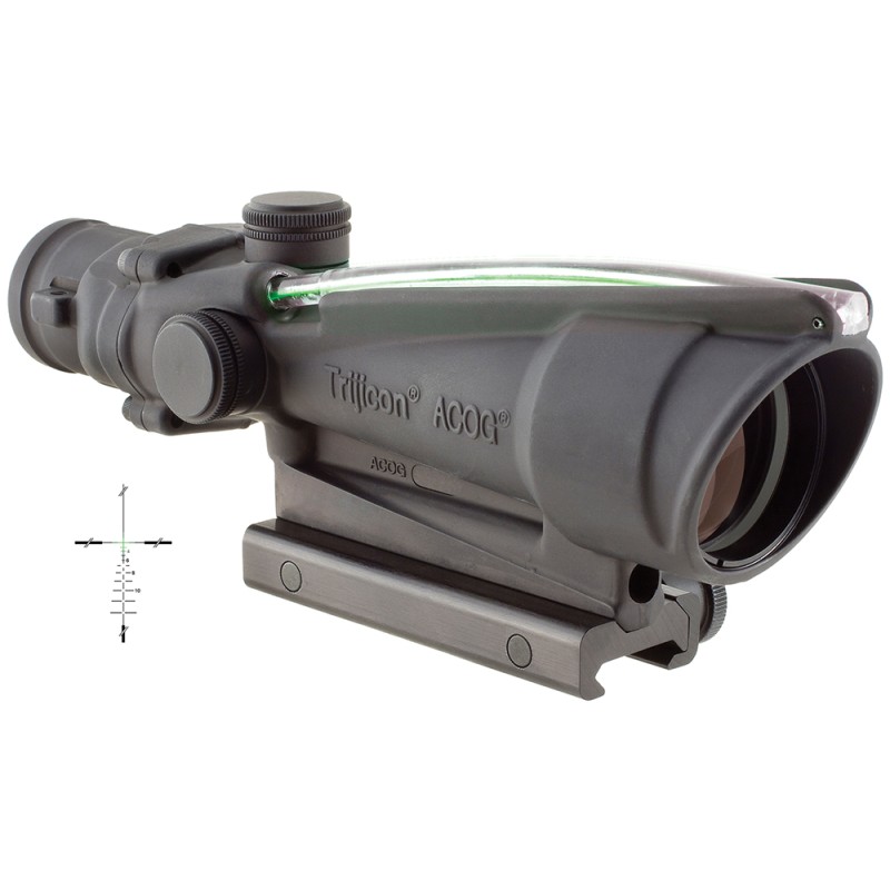 Trijicon 100161 ACOG  Black Hardcoat Anodized 3.5x35mm Illuminated Green Crosshair .3087.62 BDC Reticle