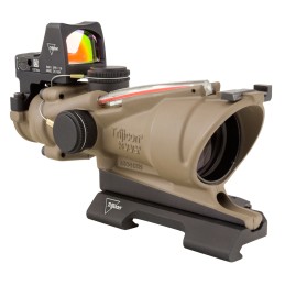 Trijicon 100553 ACOG ECOS Combo Flat Dark Earth 4x32mm Illuminated Red Crosshair .223 BDC Reticle