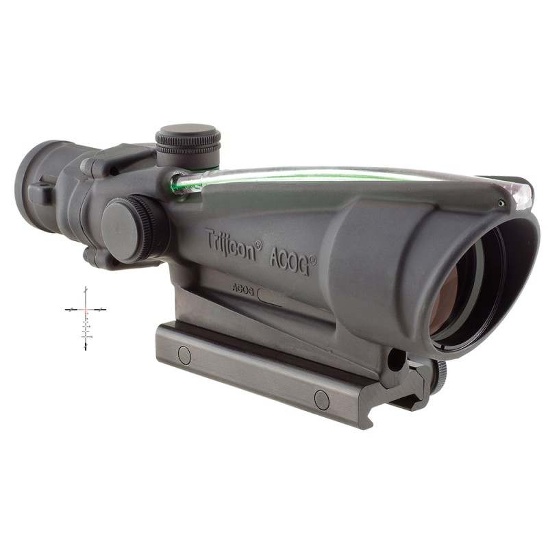 Trijicon 100163 ACOG  Black Hardcoat Anodized 3.5x 35mm Illuminated Green Crosshair .2235.56 BDC Reticle