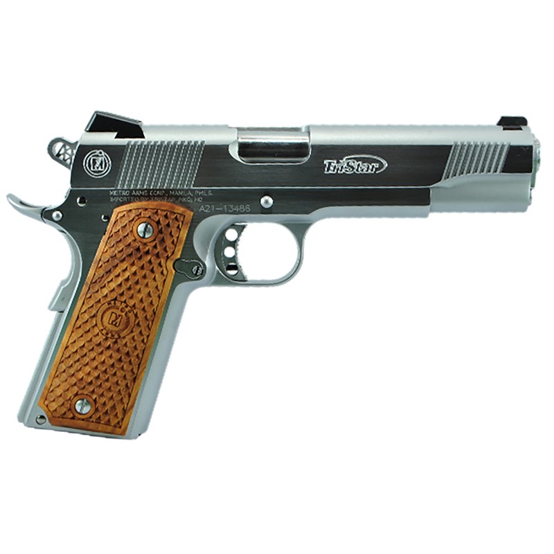 TriStar 85612 American Classic II 1911 45 ACP 81 5 Stainless Steel Barrel Chrome Serrated Steel Slide Chrome Steel Frame wBeaver