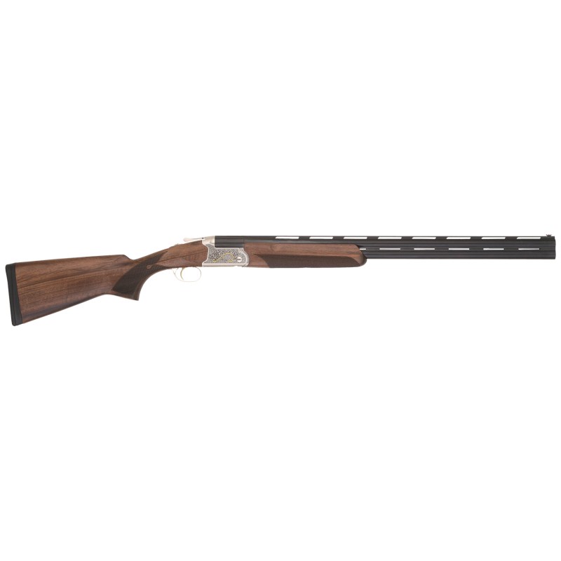 TriStar 33130 Trinity II OverUnder 12 Gauge Break Open 3 2rd 28 Blued Barrel Silver Steel Rec Deluxe Walnut Furniture Fiber Opti