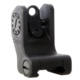 Troy Ind SSIGFRSROBT00 Rear Fixed BattleSight Round  Black Hardcoat Anodized for AR15AR10