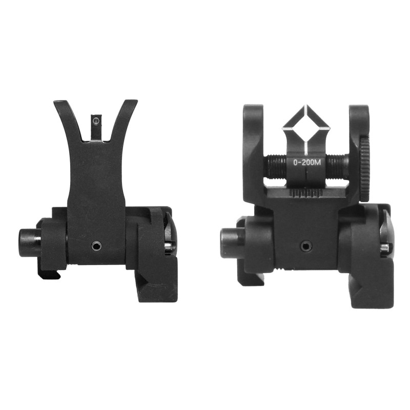 Troy Ind SSIGMCMSSBT00 Micro BattleSight Set M4 Front  Dioptic Rear  Black Hardcoat Anodized