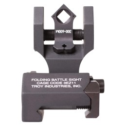 Troy Ind SSIGFBSTTBT00 Tritium Rear Folding BattleSight Round  Black Hardcoat Anodized Folding for AR15