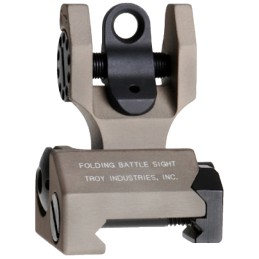 Troy Ind SSIGFBSROFT00 Rear Folding BattleSight Round  Flat Dark Earth Folding for AR15