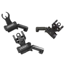 Troy Ind SSIG45SHRBT00 45 Degree BattleSight Set HK Front  Round Rear  Black Hardcoat Anodized