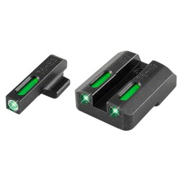 TruGlo TG13HP1A TFX  Black  Green Tritium  Fiber Optic White Outline Front Sight Green Tritium  Fiber Optic Rear Sight