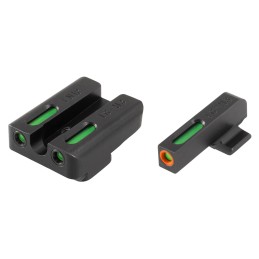 TruGlo TG13FN1PC TFX Pro  Black  Green Tritium  Fiber Optic Orange Outline Front Sight Green Tritium  Fiber Optic Rear Sight