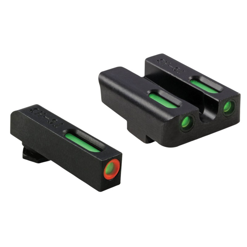 TruGlo TG13GL1PC TFX Pro  Black  Green Tritium  Fiber Optic Orange Outline Front Sight Green Tritium  Fiber Optic Rear Sight