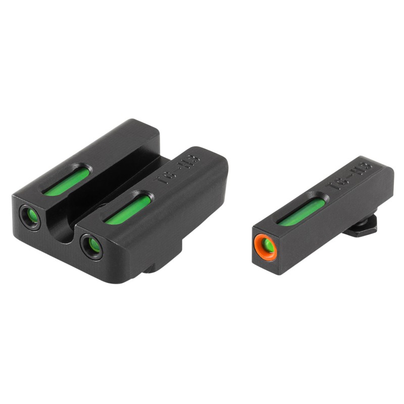 TruGlo TG13GL2PC TFX Pro  Black  Green Tritium  Fiber Optic Orange Outline Front Sight Green Tritium  Fiber Optic Rear Sight