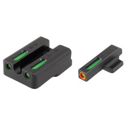 TruGlo TG13HP1PC TFX Pro  Black  Green Tritium  Fiber Optic Orange Outline Front Sight Green Tritium  Fiber Optic Rear Sight