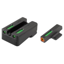 TruGlo TG13KM1PC TFX Pro  Black  Green Tritium  Fiber Optic Orange Outline Front Sight Green Tritium  Fiber Optic Rear Sight