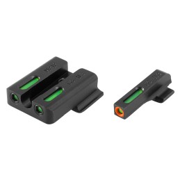 TruGlo TG13MP1PC TFX Pro  Black  Green Tritium  Fiber Optic Orange Outline Front Sight Green Tritium  Fiber Optic Rear Sight