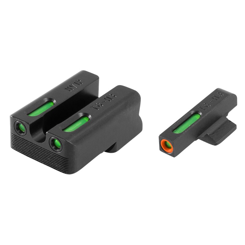 TruGlo TG13NV1PC TFX Pro  Black  Green Tritium  Fiber Optic Orange Outline Front Sight Green Tritium  Fiber Optic Rear Sight