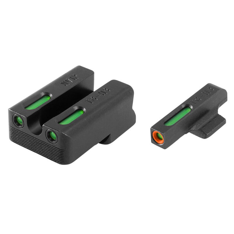 TruGlo TG13NV2PC TFX Pro  Black  Green Tritium  Fiber Optic Orange Outline Front Sight Green Tritium  Fiber Optic Rear Sight