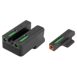 TruGlo TG13NV4PC TFX Pro  Black  Green Tritium  Fiber Optic Orange Outline Front Sight Green Tritium  Fiber Optic Rear Sight