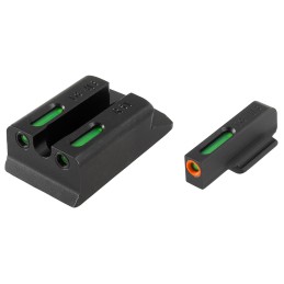 TruGlo TG13RS1PC TFX Pro  Black  Green Tritium  Fiber Optic Orange Outline Front Sight Green Tritium  Fiber Optic Rear Sight