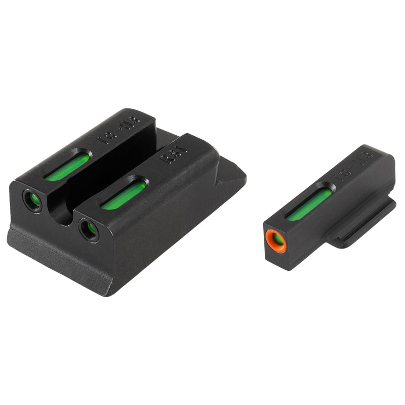 TruGlo TG13RS1PC TFX Pro  Black  Green Tritium  Fiber Optic Orange Outline Front Sight Green Tritium  Fiber Optic Rear Sight